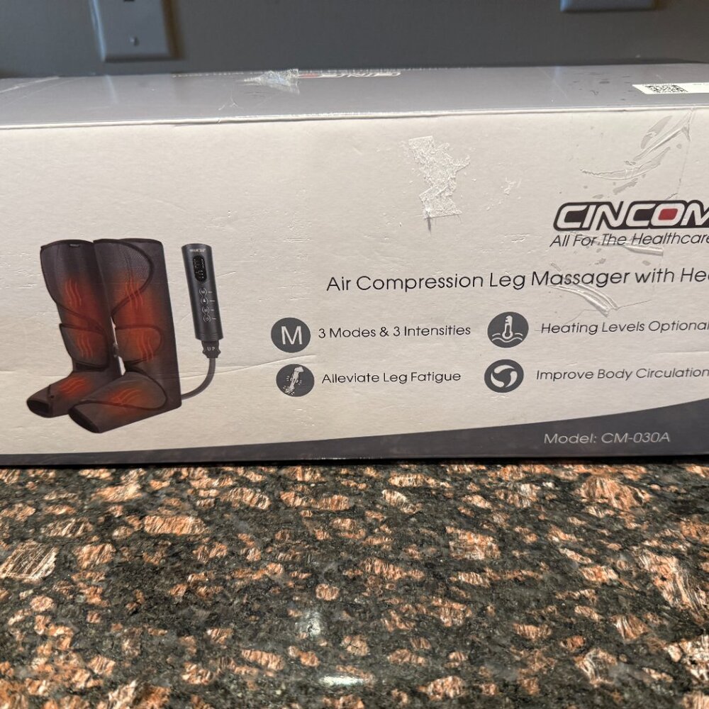 Cincom Air Compression Leg Massager With Heat - New  (open box)